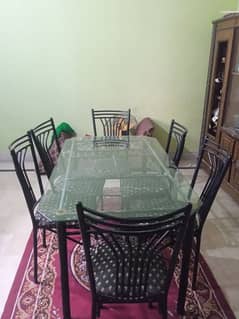 iron dining table 6 chairs