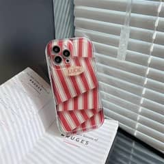 iPhone back case only - unique 3d Red and white stripes