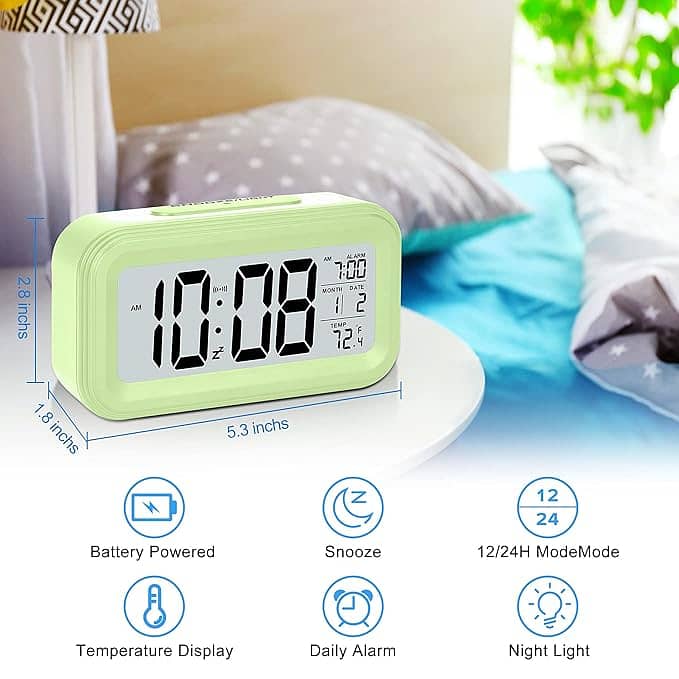 SZELAM Battery Digital Alarm Clock,LCD Clock 1