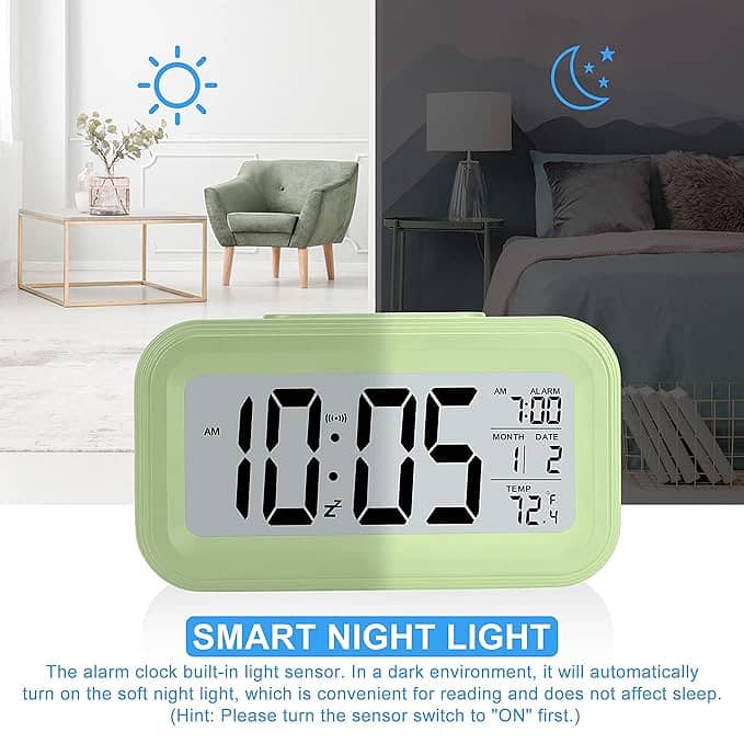 SZELAM Battery Digital Alarm Clock,LCD Clock 2