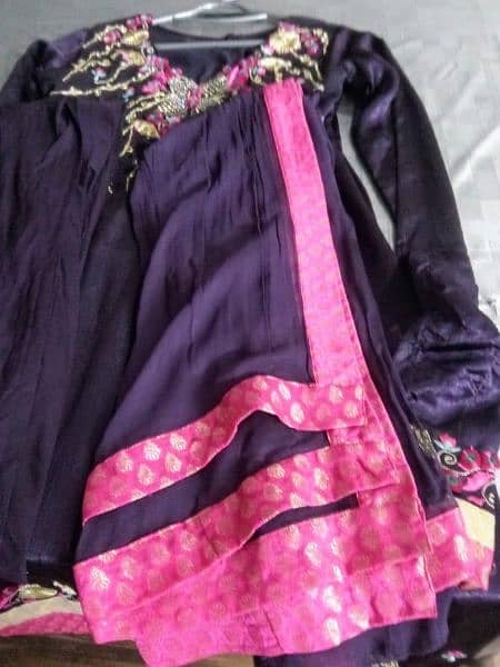 Purple Silk Maxi (frok) for wedding functions for girls Size( M-L) 4