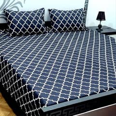 3 pcs crystal Cotton printed double BedSheet