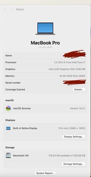 Macbook pro 2018 15” 4