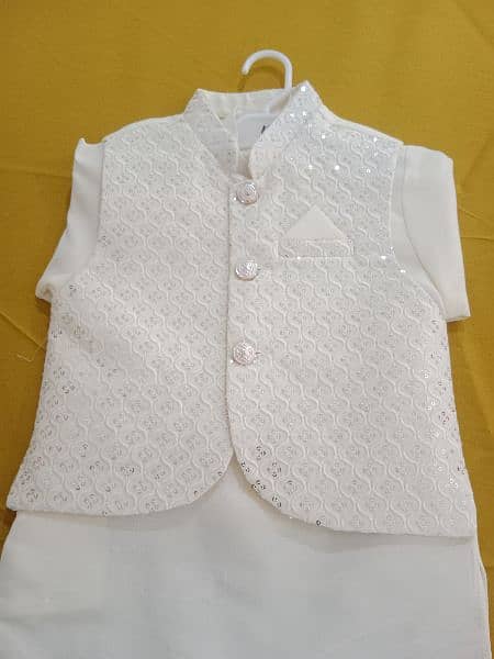 kurta pajama with embroidered waistcoat 1