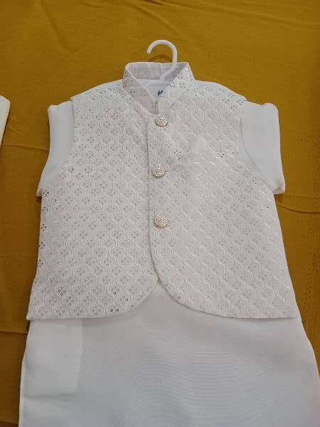 kurta pajama with embroidered waistcoat 2