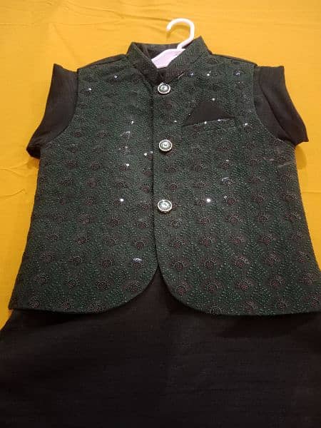 kurta pajama with embroidered waistcoat 4