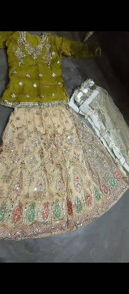 fancy handmade mirror embroidery mehndi dress just one time use 0