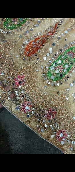 fancy handmade mirror embroidery mehndi dress just one time use 4