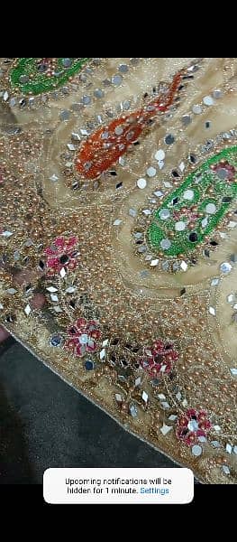 fancy handmade mirror embroidery mehndi dress just one time use 5