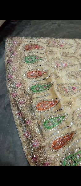 fancy handmade mirror embroidery mehndi dress just one time use 6