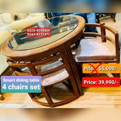 Smart dining table/round dining table/4 chair/6 chair/dining table 0