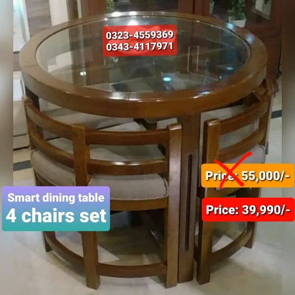 Smart dining table/round dining table/4 chair/6 chair/dining table 1