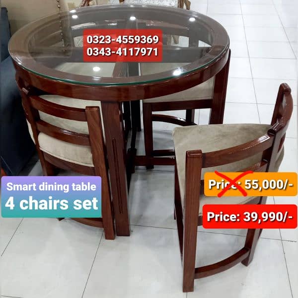 Smart dining table/round dining table/4 chair/6 chair/dining table 2