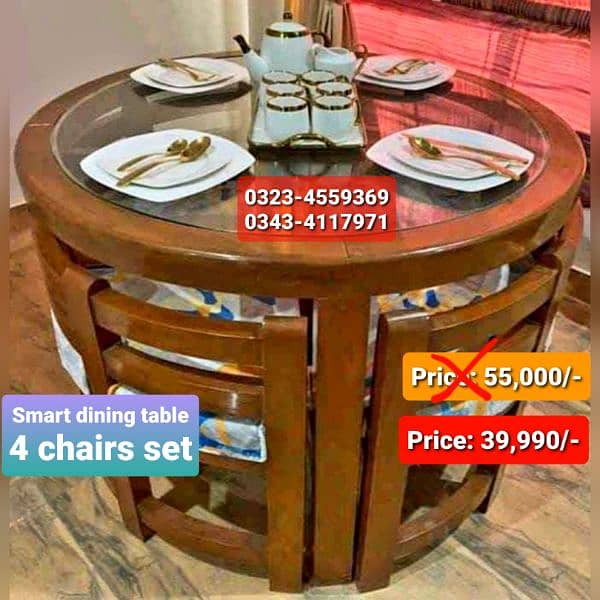 Smart dining table/round dining table/4 chair/6 chair/dining table 3