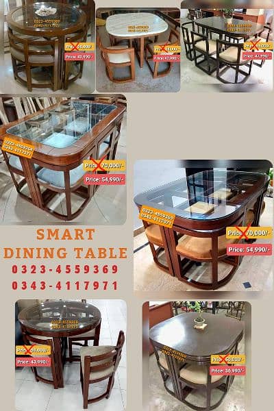 Smart dining table/round dining table/4 chair/6 chair/dining table 8