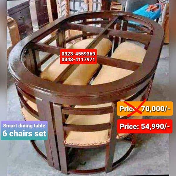 Smart dining table/round dining table/4 chair/6 chair/dining table 14