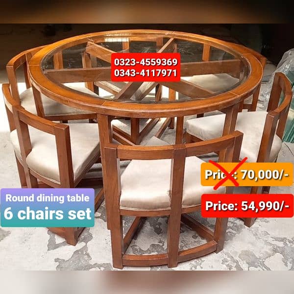 Smart dining table/round dining table/4 chair/6 chair/dining table 15