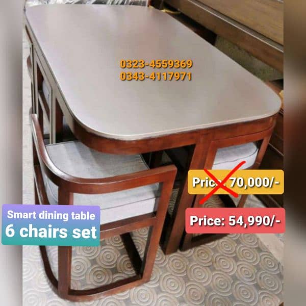 Smart dining table/round dining table/4 chair/6 chair/dining table 19