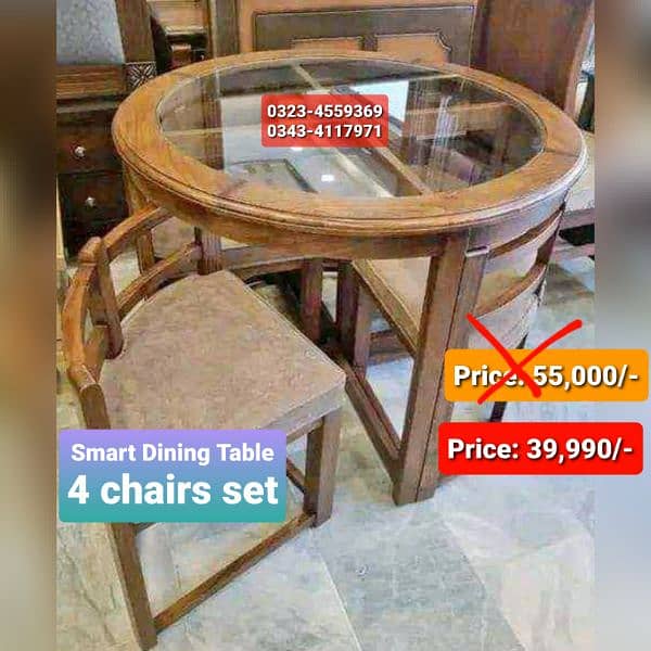 Smart dining table/round dining table/4 chair/6 chair/dining table 4