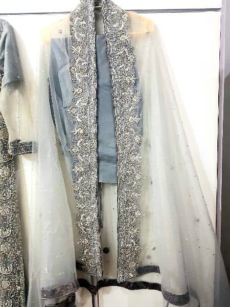 Grey Embroided Walima Bridal Maxi 4