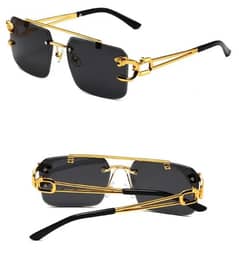 Retro Double Beam Sunglasses For Men and Women Leopard Frameless 0