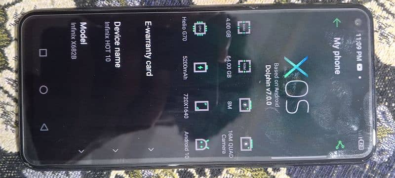 Infinix hot 10  4/64  10/9 condition bLkuL ok ha 1