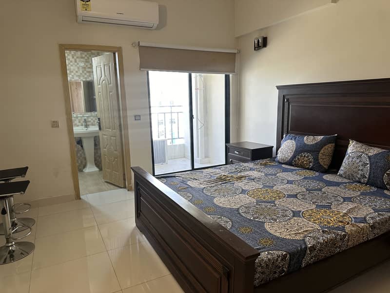 978 sq ft 1 bed furnished apartment Defence Executive Apartments DHA 2 Islamabad for rent 5