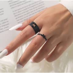 3 Pcs Black Butterfly Couple's Ring 0