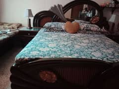 Urgently Sale - Wooden Bed with Dressing Table