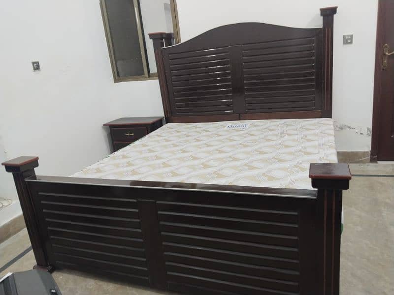 Bed for  sell with mattress and one side table 2