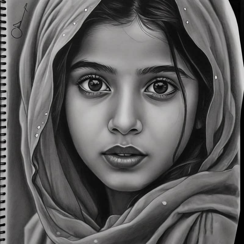 Paid realistic pencil sketching in Pakistan 1