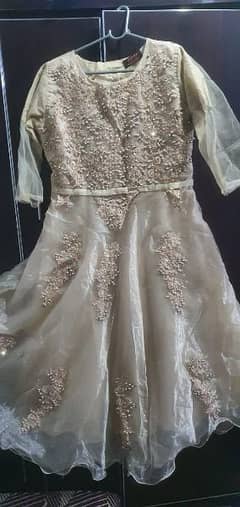 Embroidered net frock with stones