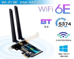 WiFI-6E Tri-Band Intel AX210NGW 2.4G/5G/6G Bluetooth 5.3 PCI-Express