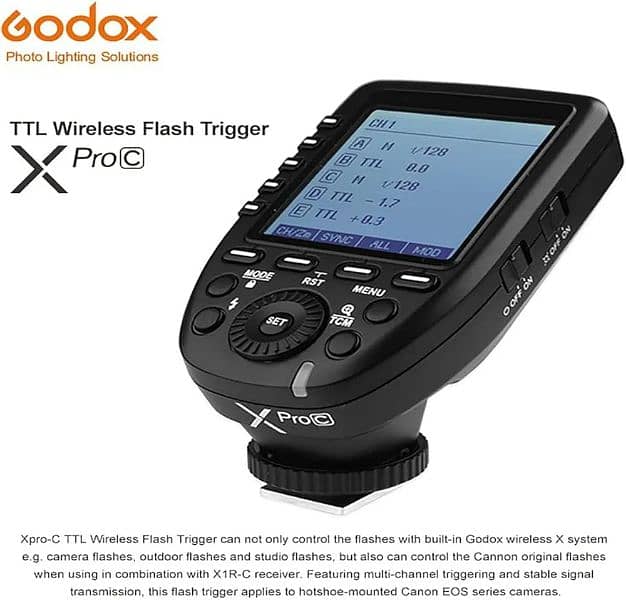 Godox Xpro-C TTL Wireless remote Flash Trigger for Canon HSS TTL 2