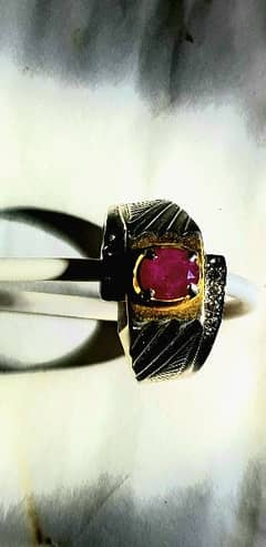 Natural Ruby in slver rings