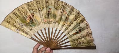 19th century Beautiful Antique Rare Folding Fan Hand Painted