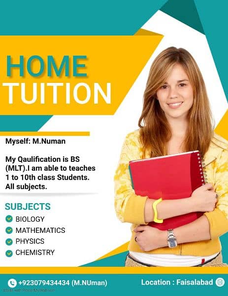 Tutor for home tuition location Faisalabad 0