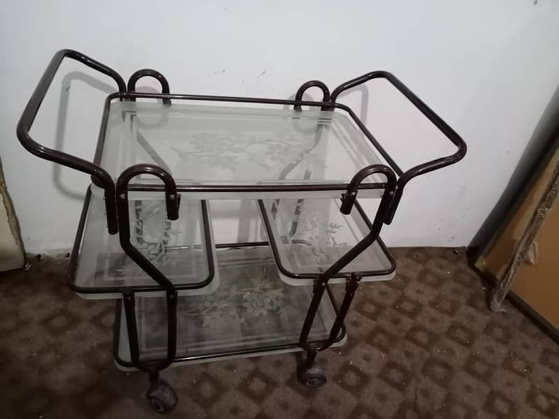 Tea Trolly  (11,500)-Condition (9/10)-Almost new 1