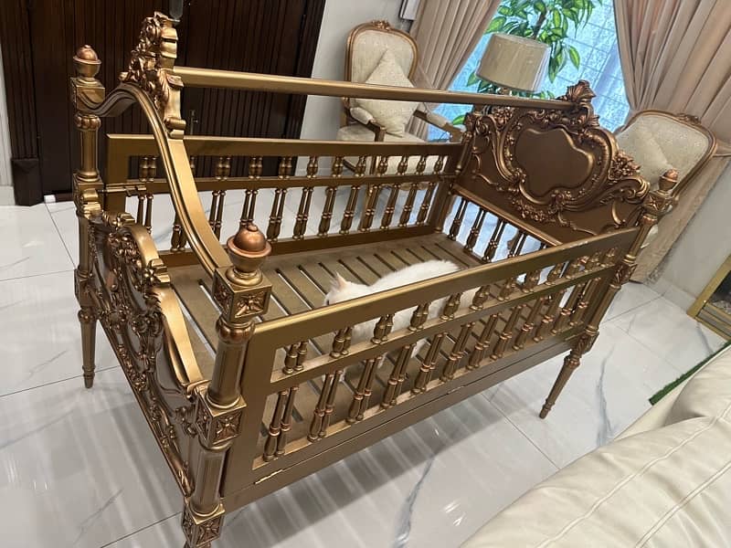 Beautiful Pure Sheesham Deco painted BABYCOT 4