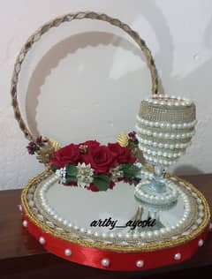 Dodh pilai tray with glass 0