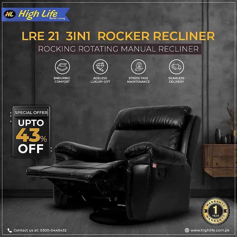 HIGH LIFE RECLINER SOFA. Pakistan’s Best Recliner Sofas|Massger Chair 4