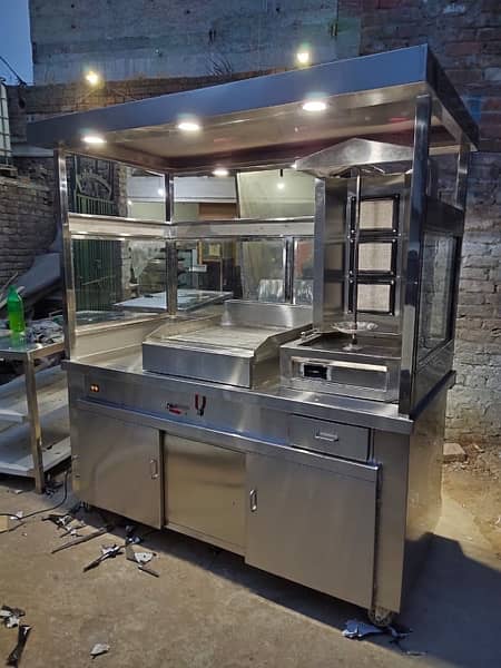 6 ft Cunter hot plate with shawarma Machine 1