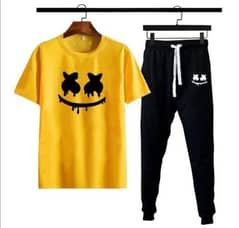 2 Pcs men' s polyester printed Track Suit