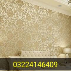 Classic wallpaper/ blinds/ wooden floors/ pvc skirting/ wall moulding