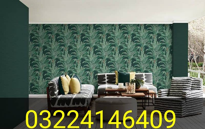 Classic wallpaper/ blinds/ wooden floors/ pvc skirting/ wall moulding 3