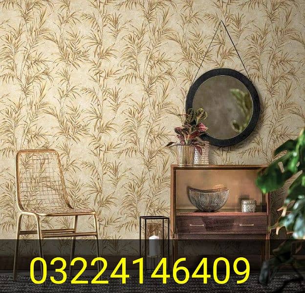 Classic wallpaper/ blinds/ wooden floors/ pvc skirting/ wall moulding 4