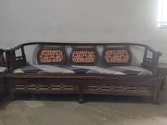 sheesham wood sofa set in best condition 0