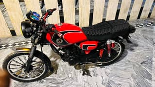 Honda CG 125 2014 Convert In Caferacer  color Red For Sale