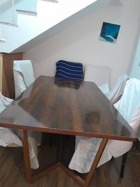 6 chairs pure wooden table condition 10/10 2