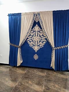 Velvet Curtains with Blind